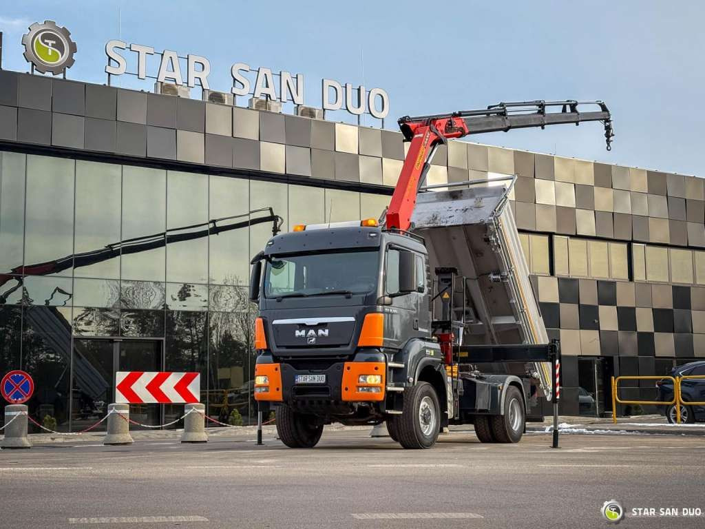 MAN TGS 18.480 PALFINGER PK 16502 HDS Crane,Kipper - Camion benne: photos 1 MAN TGS 18.480 PALFINGER PK 16502 HDS Crane,Kipper - Camion benne: photos 1