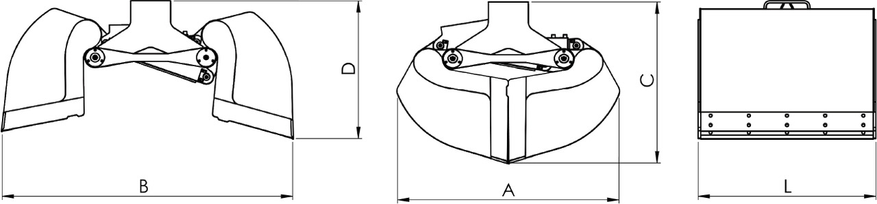 Clamshell bucket with high capacity BV-S 1000 - Benne preneuse pour Grue auxiliaire: photos 3 Clamshell bucket with high capacity BV-S 1000 - Benne preneuse pour Grue auxiliaire: photos 3