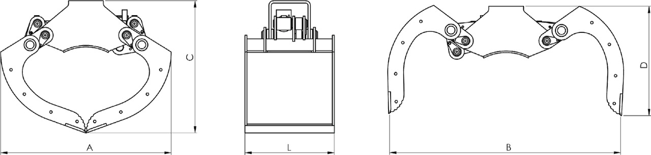 Pearced clamshell bucket BV-MR 50 SG - Benne preneuse pour Grue auxiliaire: photos 3 Pearced clamshell bucket BV-MR 50 SG - Benne preneuse pour Grue auxiliaire: photos 3