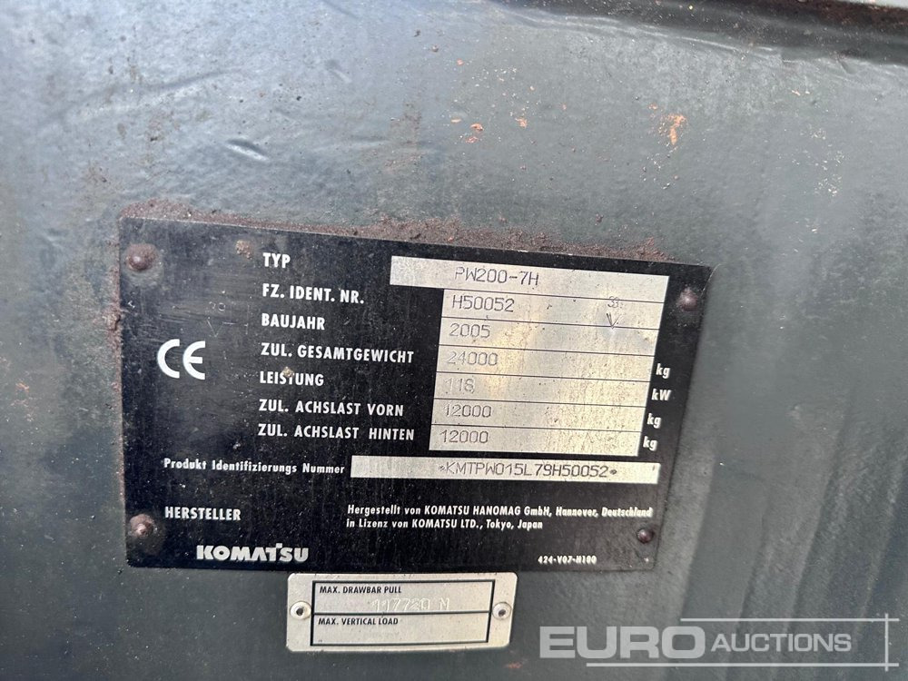 2009 Komatsu PW200-7H - Pelle sur pneus: photos 2 2009 Komatsu PW200-7H - Pelle sur pneus: photos 2