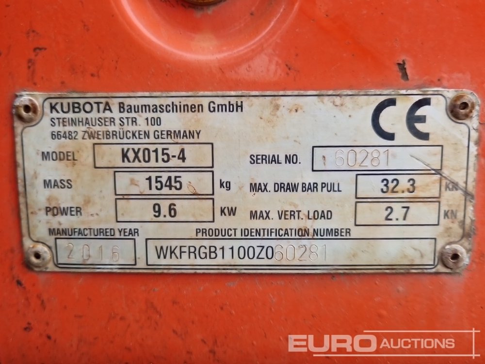 Mini pelle Kubota KX015-4: photos 30