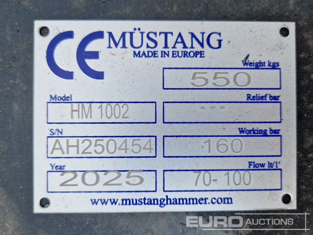 Marteau hydraulique Unused Mustang HM1002: photos 8