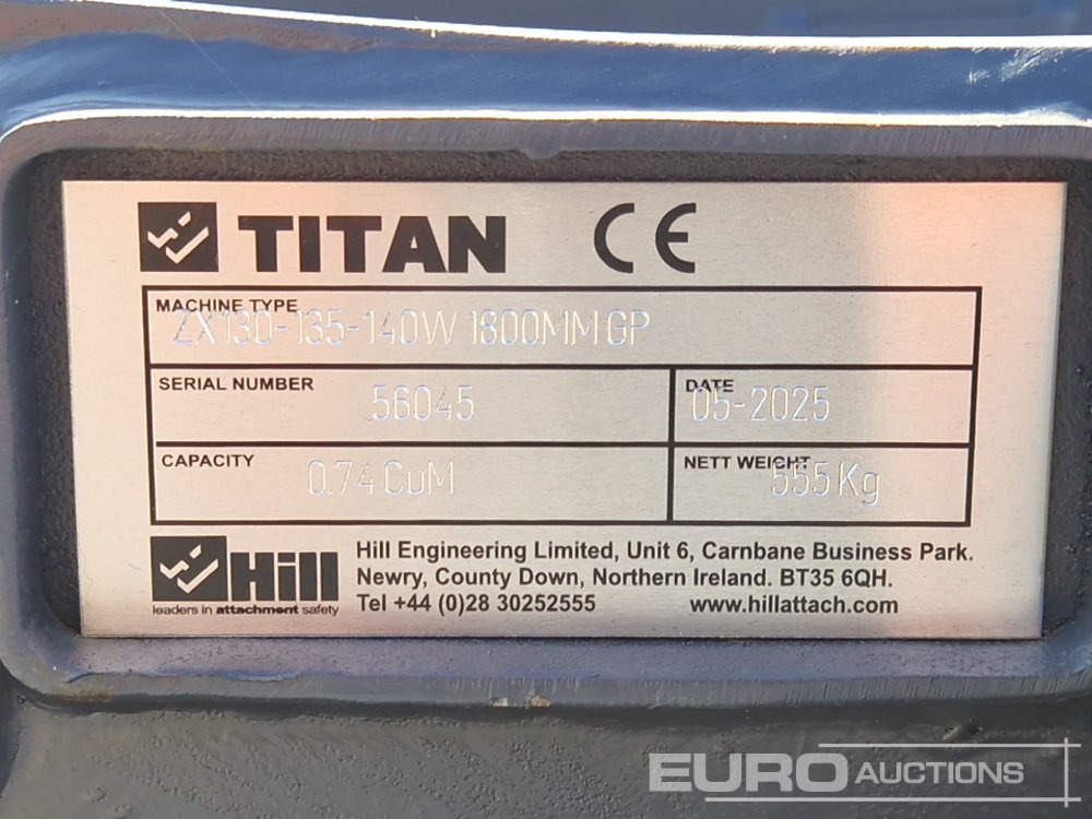 Godet neuf Unused Strickland 72" Ditching Bucket, 65mm Pin to suit Hitachi ZX130: photos 7
