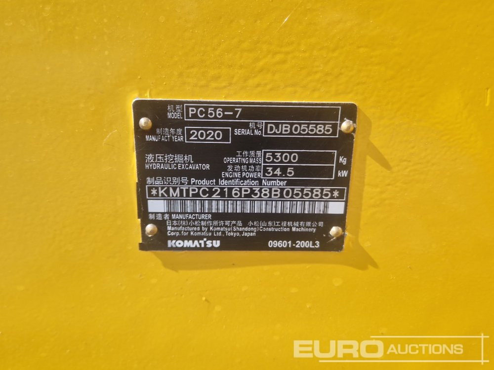 Mini pelle Komatsu PC56-7: photos 41