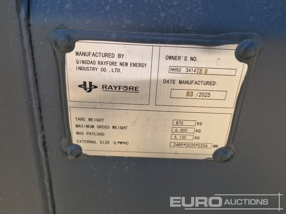 Conteneur maritime Unused 2025 9' Container, Side Door (2489 x 2035 x 2256mm), Max Load 5130Kg / Contenedor 5 m2, Máxima Carga 5130Kg: photos 7