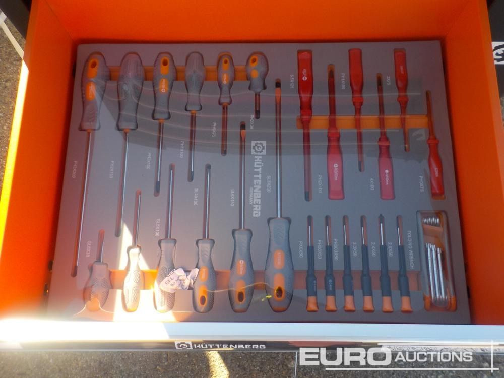 Équipement de garage Unused Huttenberg Tools Trolley, 220Pcs, Complete with Tools, 6 Drawers  / Carro Porta Herramientas Completo, 6 Cajones: photos 13