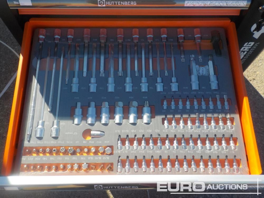 Équipement de garage Unused Huttenberg Tools Trolley, 220Pcs, Complete with Tools, 6 Drawers  / Carro Porta Herramientas Completo, 6 Cajones: photos 7