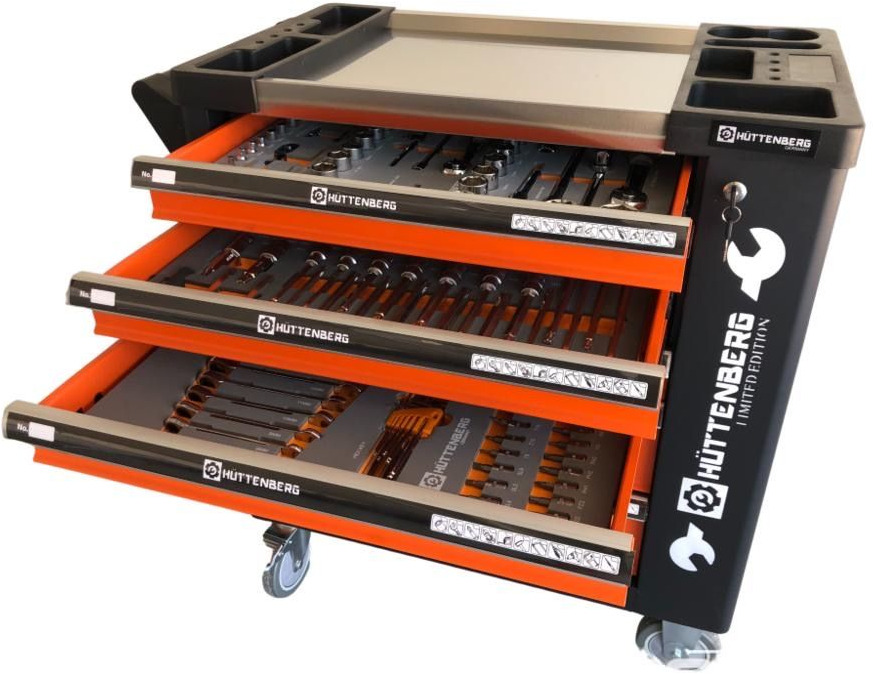 Équipement de garage Unused Huttenberg Tools Trolley, 220Pcs, Complete with Tools, 6 Drawers  / Carro Porta Herramientas Completo, 6 Cajones: photos 15