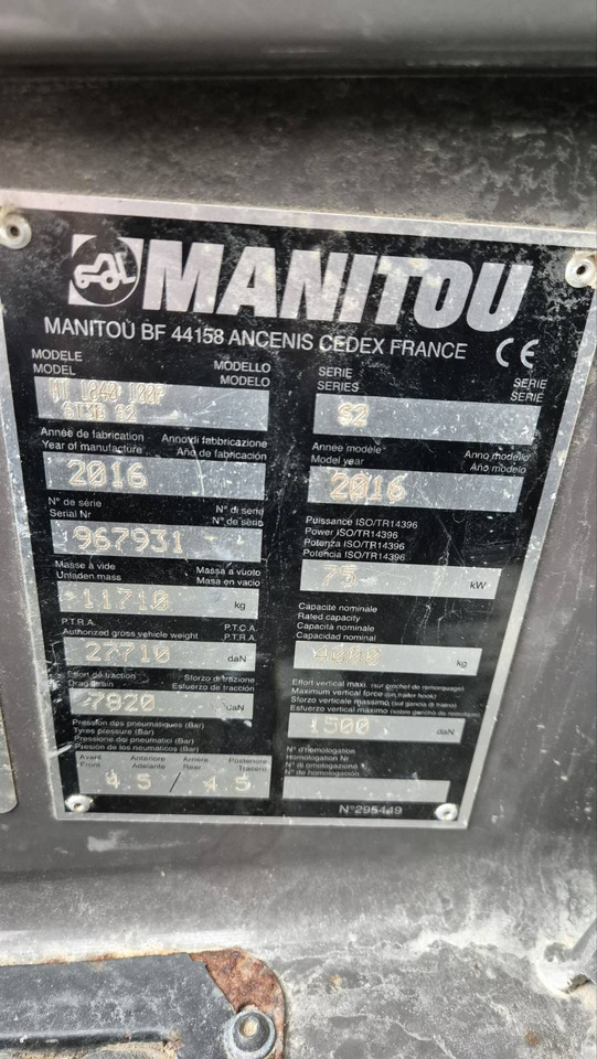 MANITOU MT1840 / 2016 - Chariot télescopique: photos 4 MANITOU MT1840 / 2016 - Chariot télescopique: photos 4
