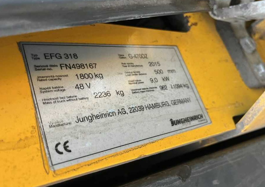 Jungheinrich EFG318 - Chariot élévateur électrique: photos 4 Jungheinrich EFG318 - Chariot élévateur électrique: photos 4