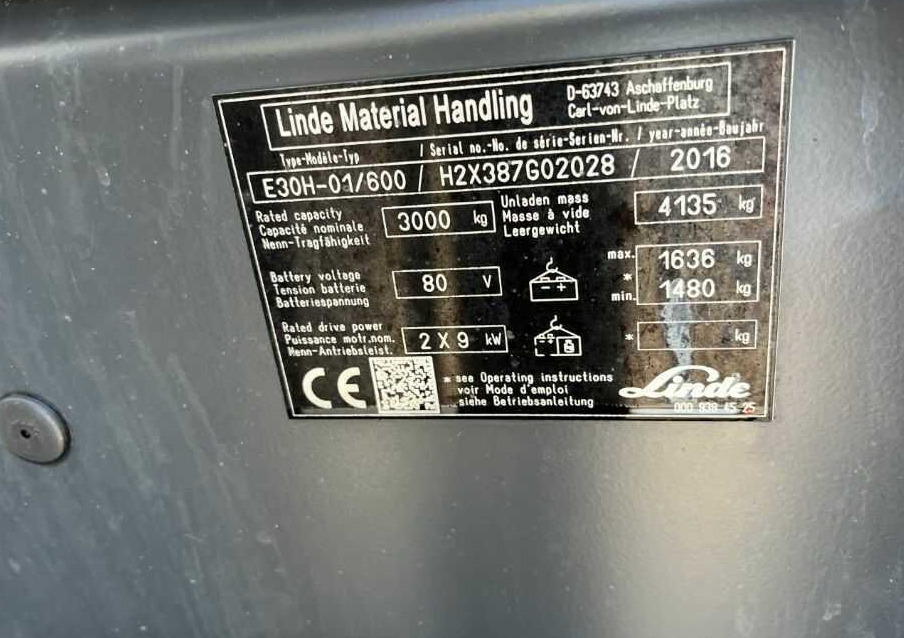 Linde E30H-01/600 - Chariot élévateur électrique: photos 4 Linde E30H-01/600 - Chariot élévateur électrique: photos 4
