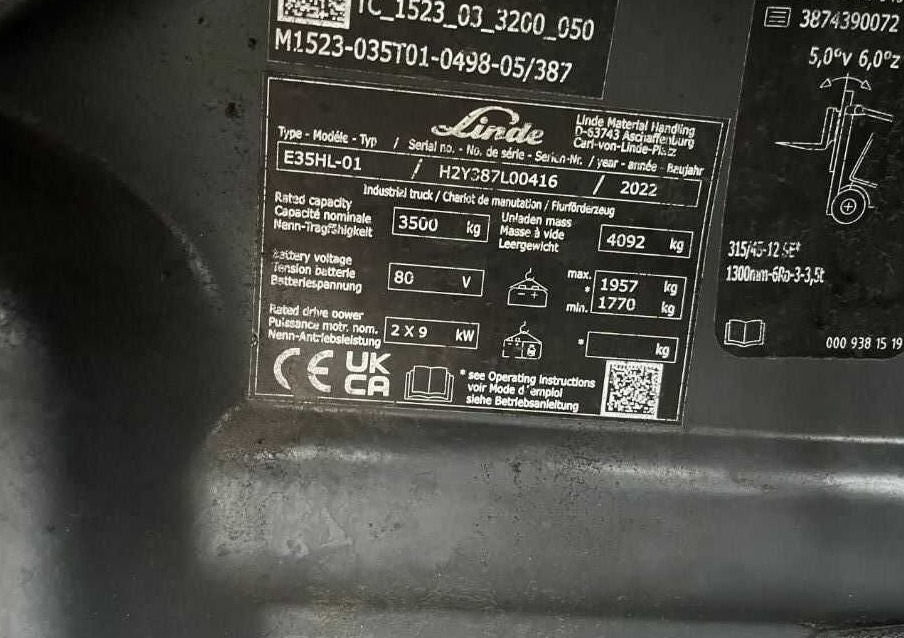 Linde E35HL-01 - Chariot élévateur électrique: photos 4 Linde E35HL-01 - Chariot élévateur électrique: photos 4