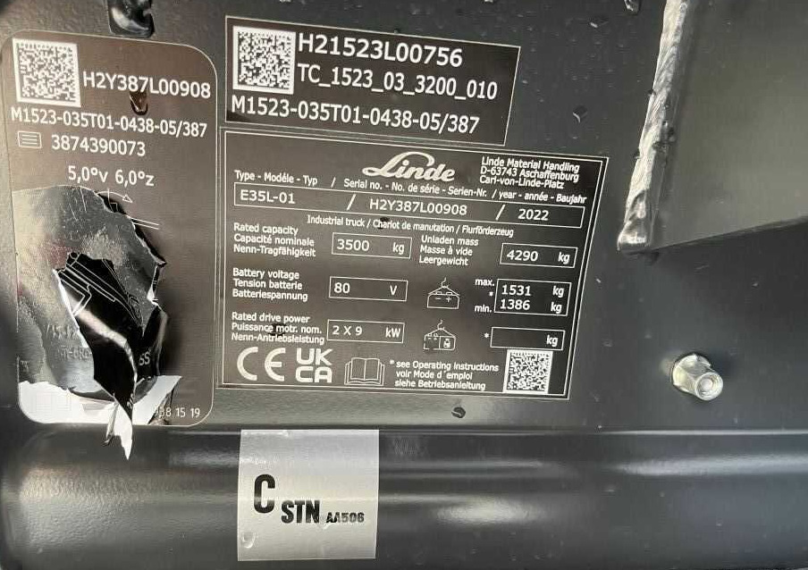 Linde E35L-01 - Chariot élévateur électrique: photos 4 Linde E35L-01 - Chariot élévateur électrique: photos 4
