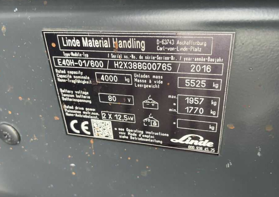 Linde E40H-01/600 - Chariot élévateur électrique: photos 4 Linde E40H-01/600 - Chariot élévateur électrique: photos 4