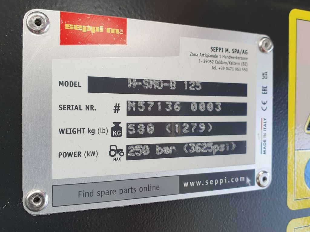 Broyeur forestier neuf Seppi M. H-SMO-B 125 / Vario Flow / Drehmotor: photos 10 Broyeur forestier neuf Seppi M. H-SMO-B 125 / Vario Flow / Drehmotor: photos 10