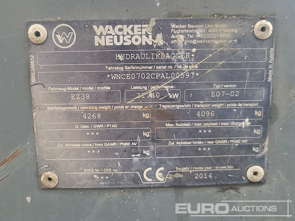 Mini pelle 2014 Wacker Neuson EZ38: photos 46 Mini pelle 2014 Wacker Neuson EZ38: photos 46