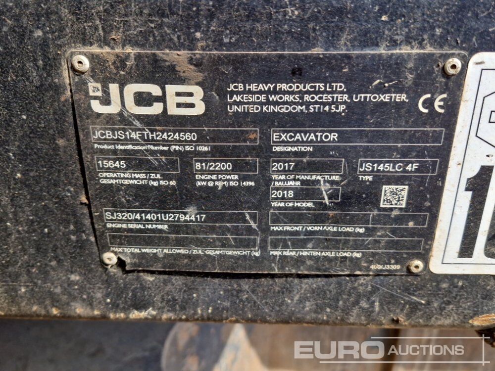 Pelle sur chenille 2017 JCB JS145LC 4F: photos 49 Pelle sur chenille 2017 JCB JS145LC 4F: photos 49