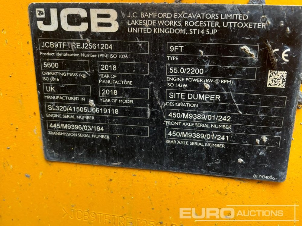 2018 JCB 9T-1 - Mini tombereau: photos 5 2018 JCB 9T-1 - Mini tombereau: photos 5
