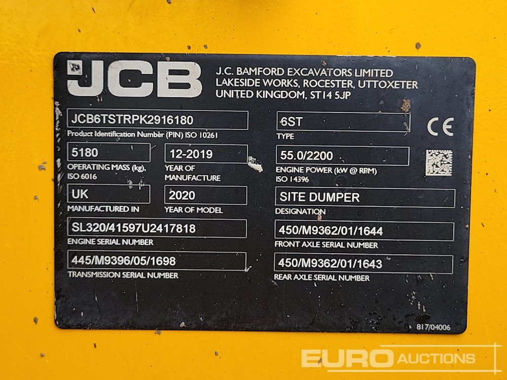 Mini tombereau 2020 JCB 6ST: photos 42