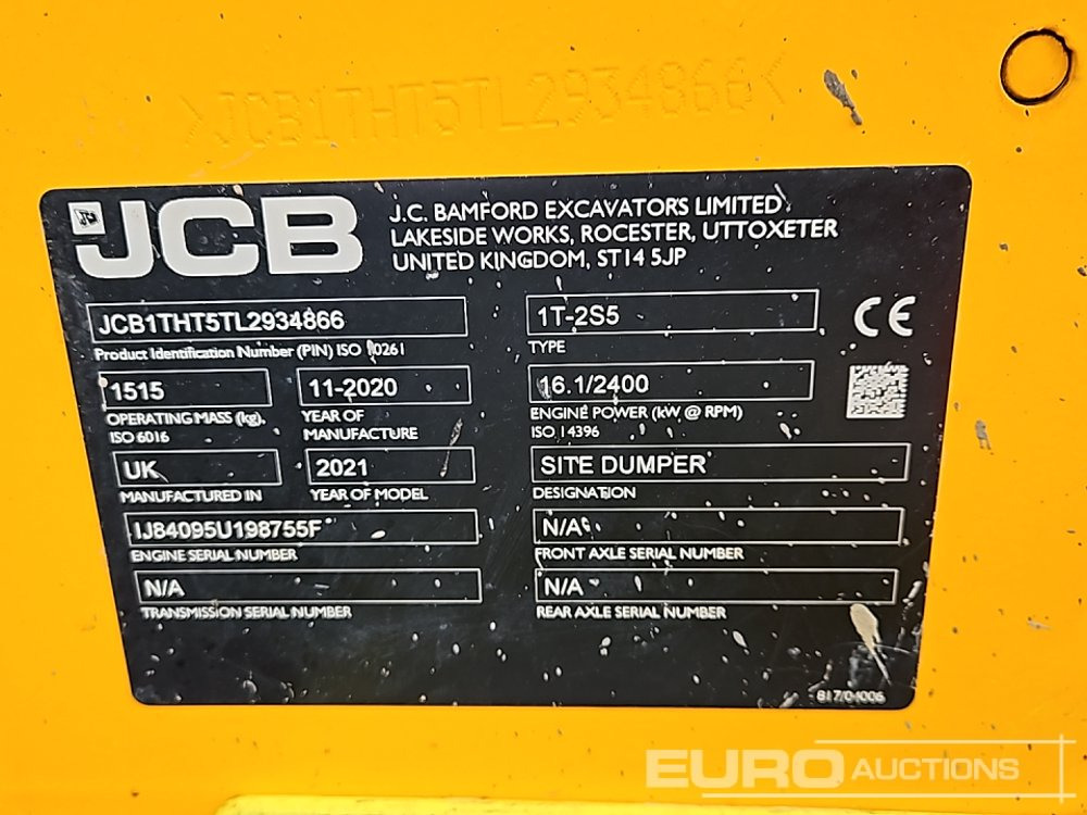 Mini tombereau 2021 JCB 1T-2S5: photos 33