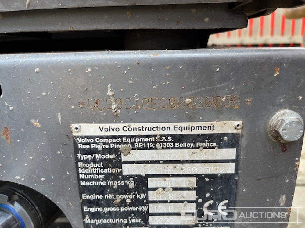 2022 Volvo EC18D - Mini pelle: photos 4 2022 Volvo EC18D - Mini pelle: photos 4