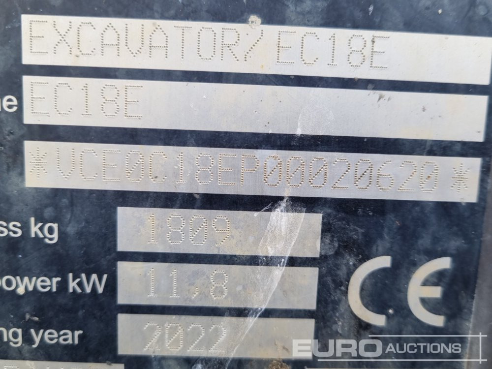 Mini pelle 2022 Volvo EC18E: photos 40