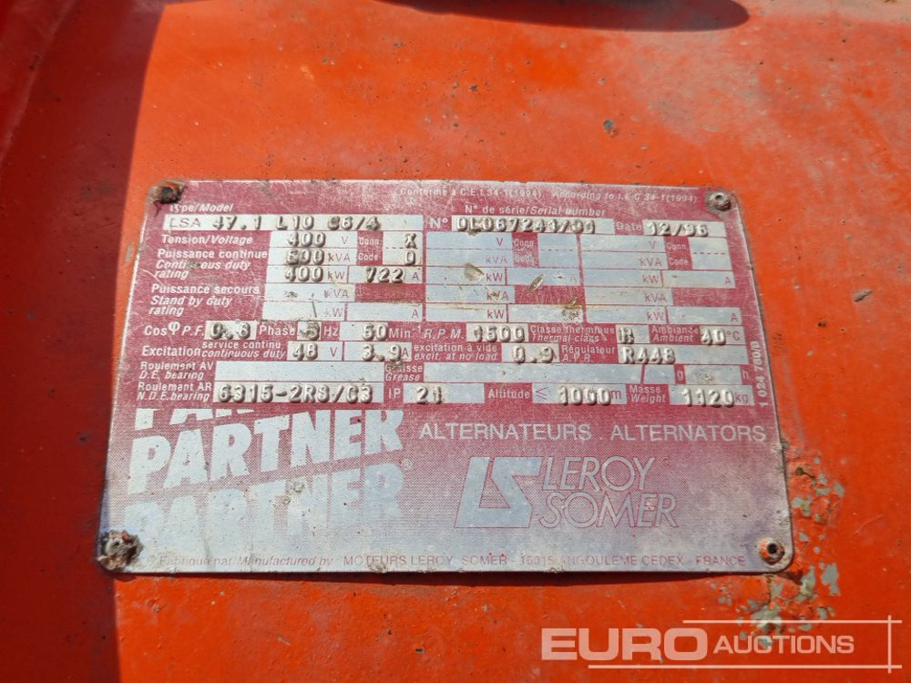 Groupe électrogène Dale 500kVA Skid Mounted Generator, Scania V8 Engine: photos 21