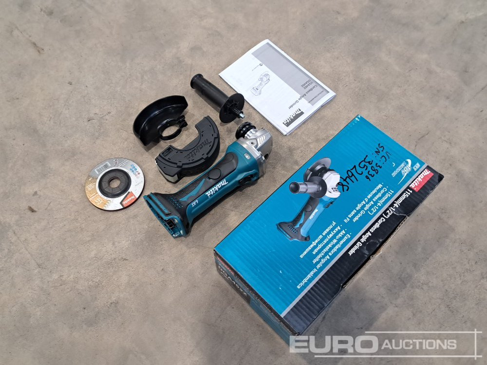 Makita Cordless Angle Grinder - Équipement de garage: photos 3 Makita Cordless Angle Grinder - Équipement de garage: photos 3