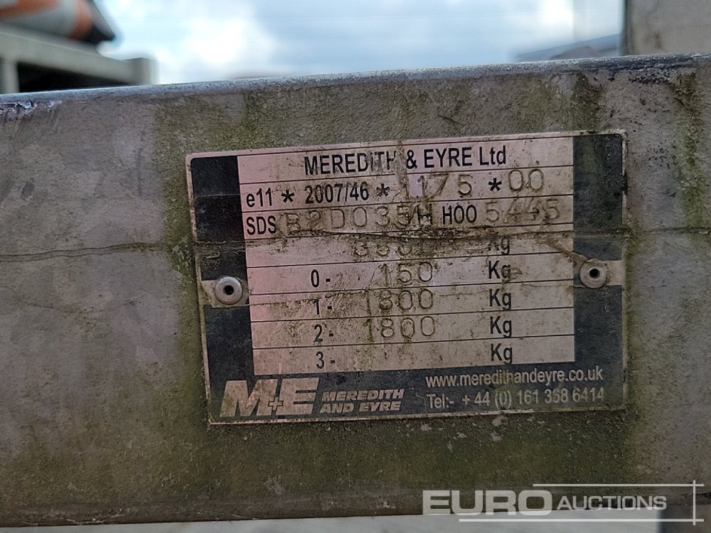 Remorque porte engin Meredith & Eyre 3.5 Ton Twin Axle Plant Trailer, Soundproofing Barriers (10 of): photos 26