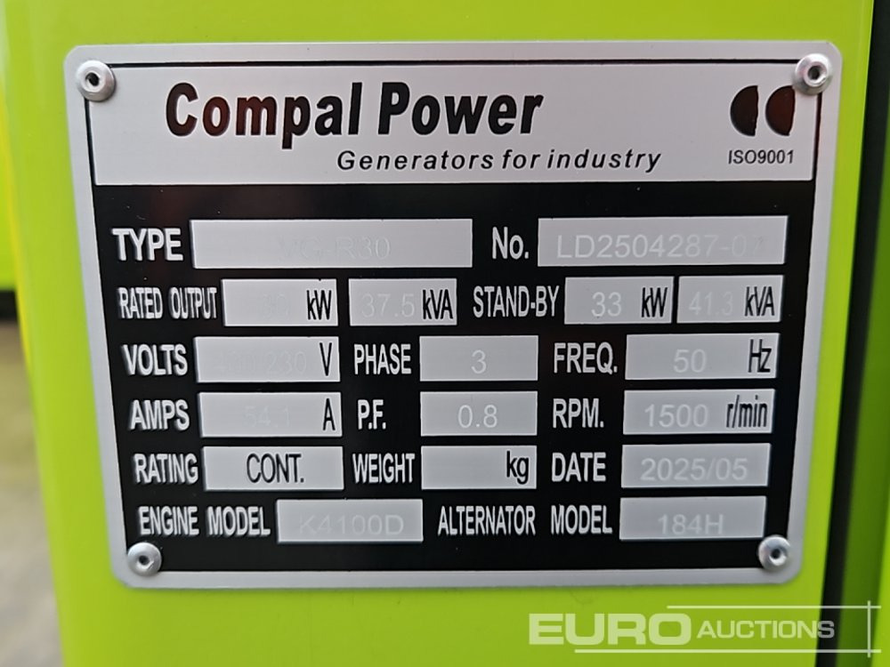 Groupe électrogène Unused 2025 Compal Power VG-R30: photos 26