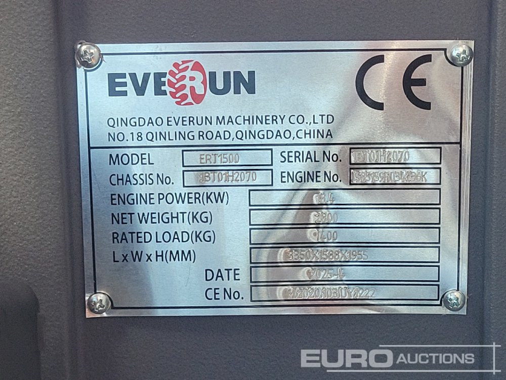 Chariot télescopique Unused 2025 Everun ERT1500: photos 40