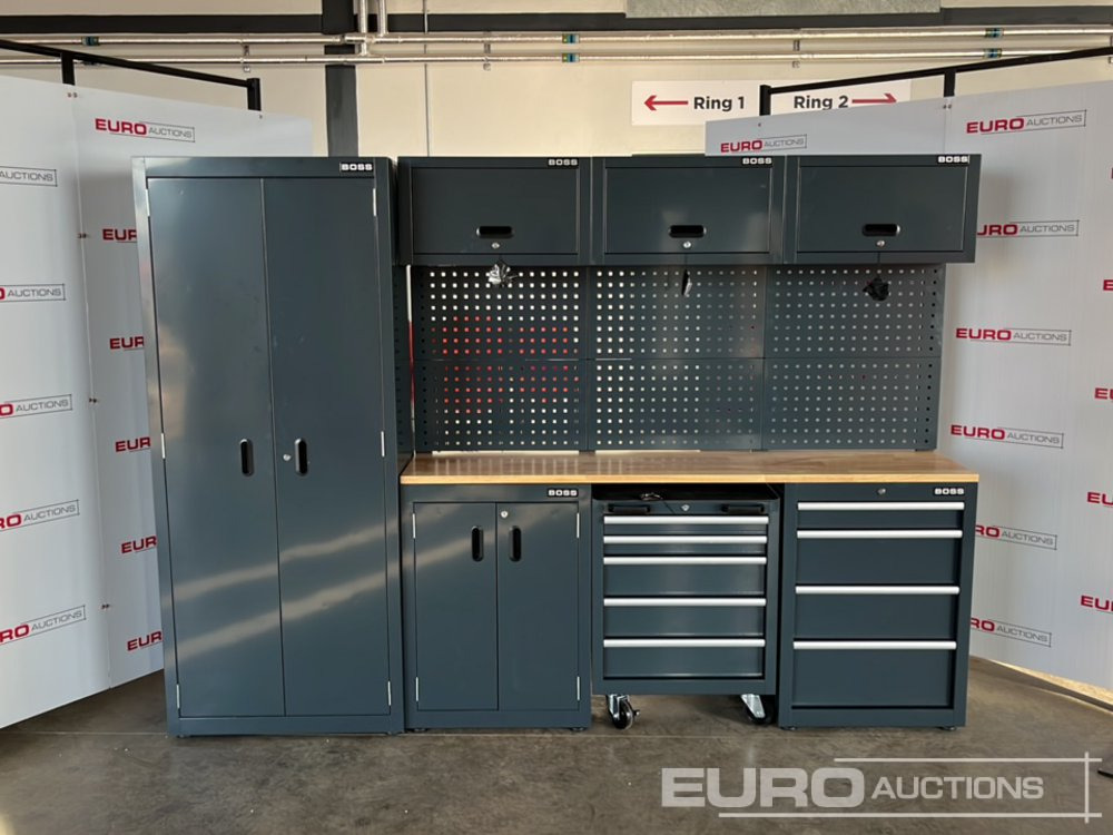 Unused Boss 2.6m 9 Drawer, 5 Cabinet Tool Station (3 boxes) - Équipement de garage: photos 2 Unused Boss 2.6m 9 Drawer, 5 Cabinet Tool Station (3 boxes) - Équipement de garage: photos 2
