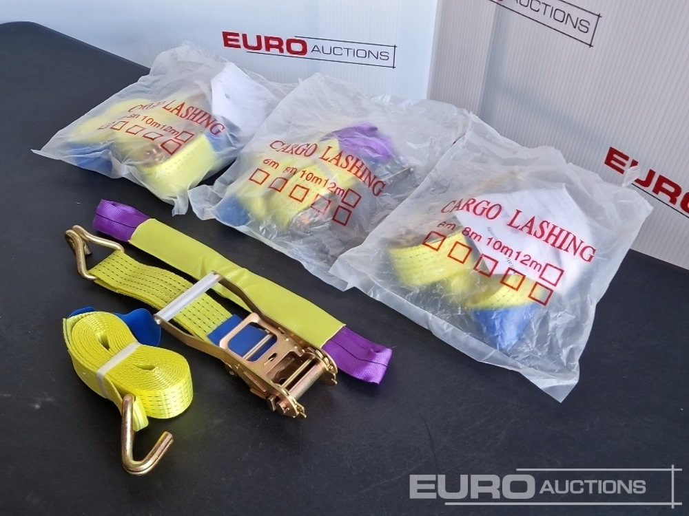 Unused Boss 4M x 50mm 5 Ton Ratchet Straps with Sling (4 of) - Matériel de chantier: photos 3 Unused Boss 4M x 50mm 5 Ton Ratchet Straps with Sling (4 of) - Matériel de chantier: photos 3