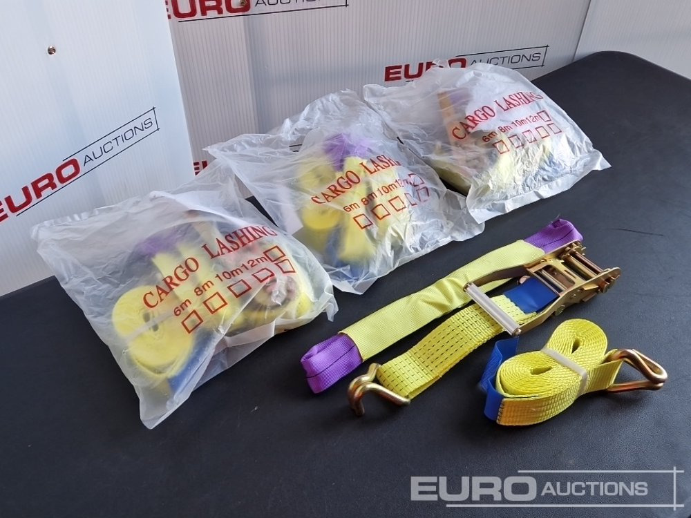 Unused Boss 4M x 50mm 5 Ton Ratchet Straps with Sling (4 of) - Matériel de chantier: photos 1 Unused Boss 4M x 50mm 5 Ton Ratchet Straps with Sling (4 of) - Matériel de chantier: photos 1