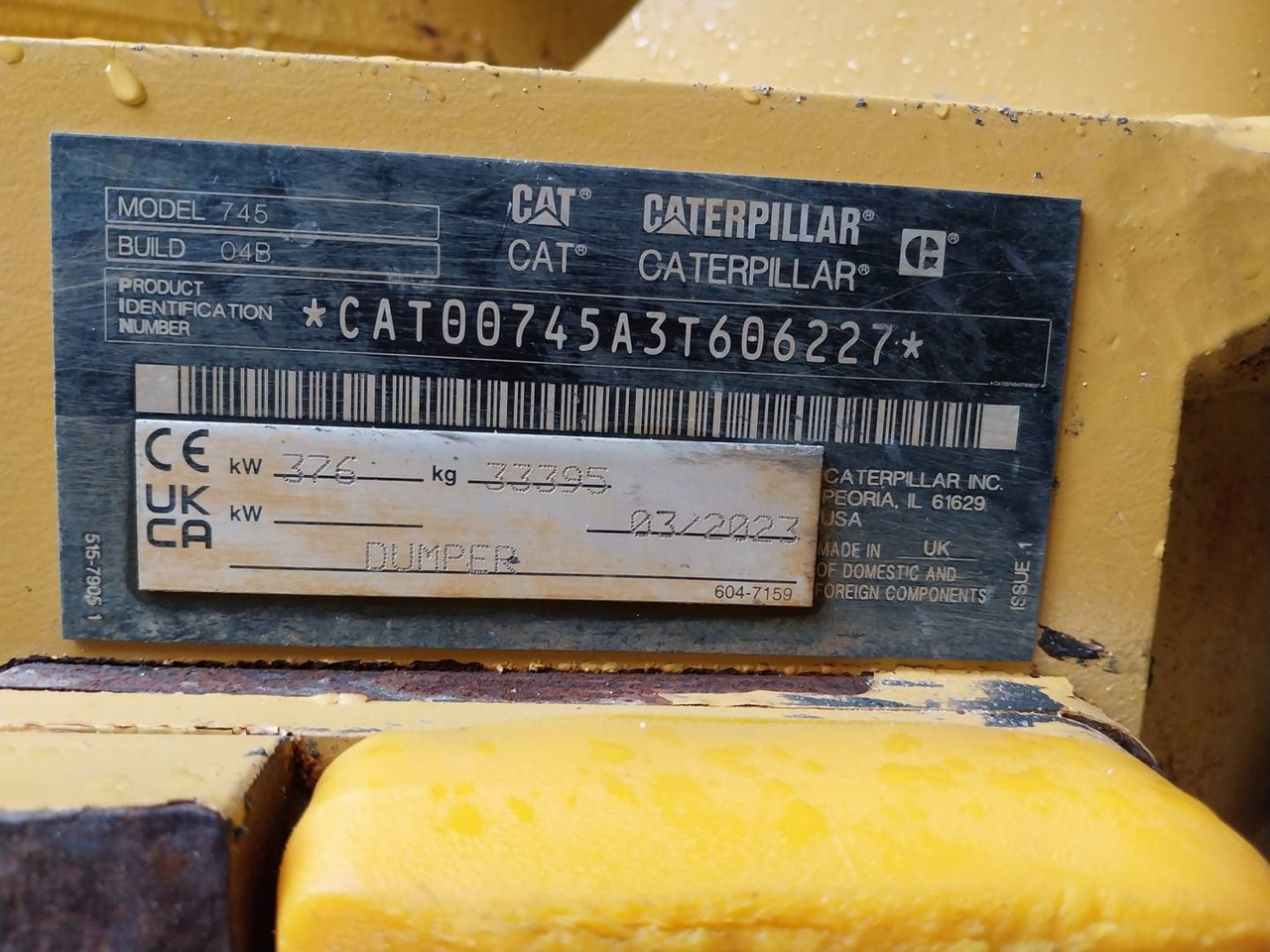 CAT 745 - Tombereau articulé: photos 5 CAT 745 - Tombereau articulé: photos 5