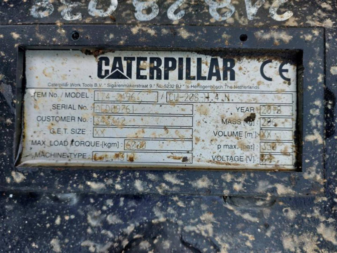 CAT CW20S/174-2496/M315F/TIM70/70/430/281 - Attache rapide: photos 2 CAT CW20S/174-2496/M315F/TIM70/70/430/281 - Attache rapide: photos 2