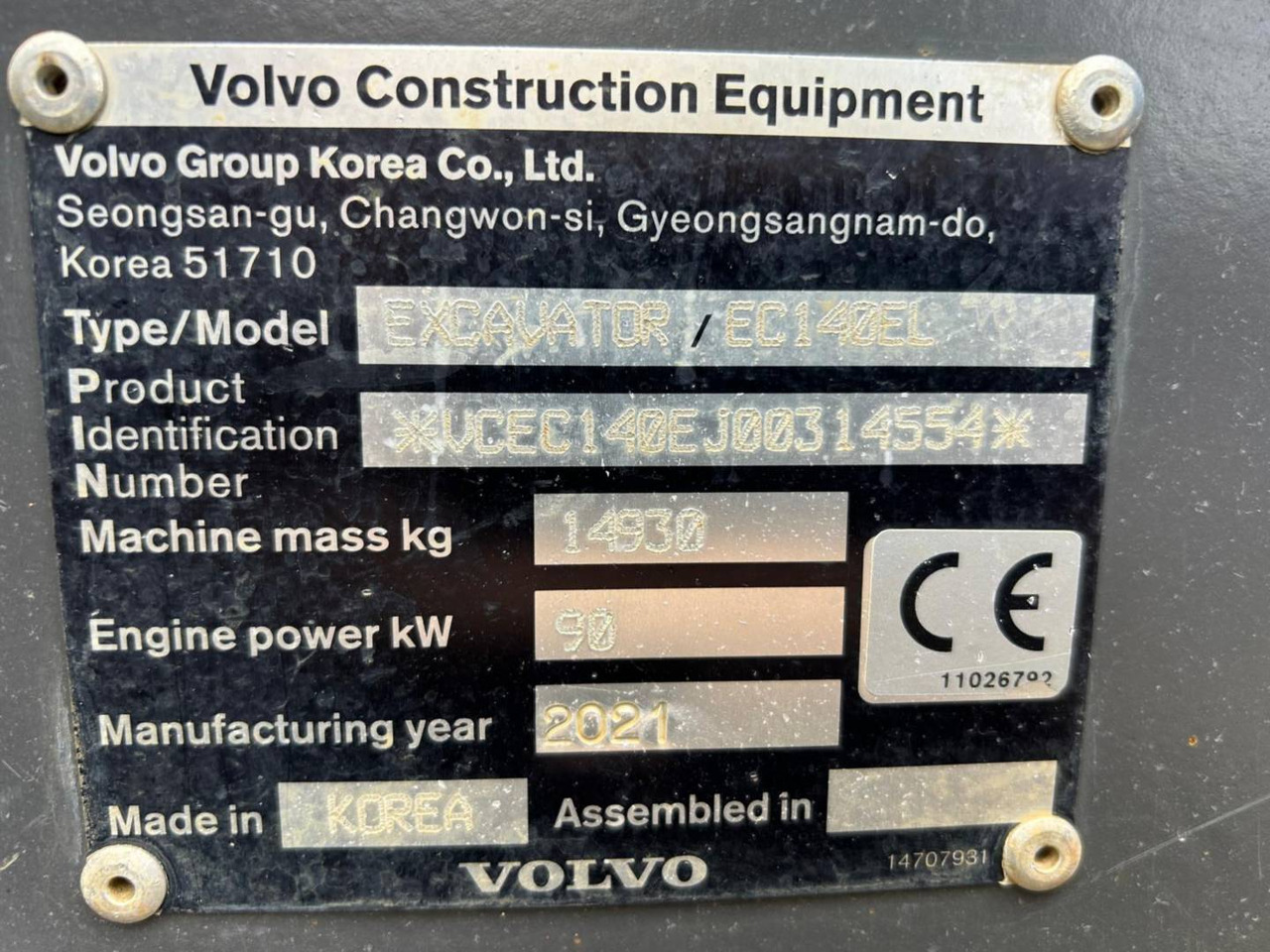 Pelle sur chenille VOLVO CONSTRUCTION EQUIPMENT EC140: photos 6