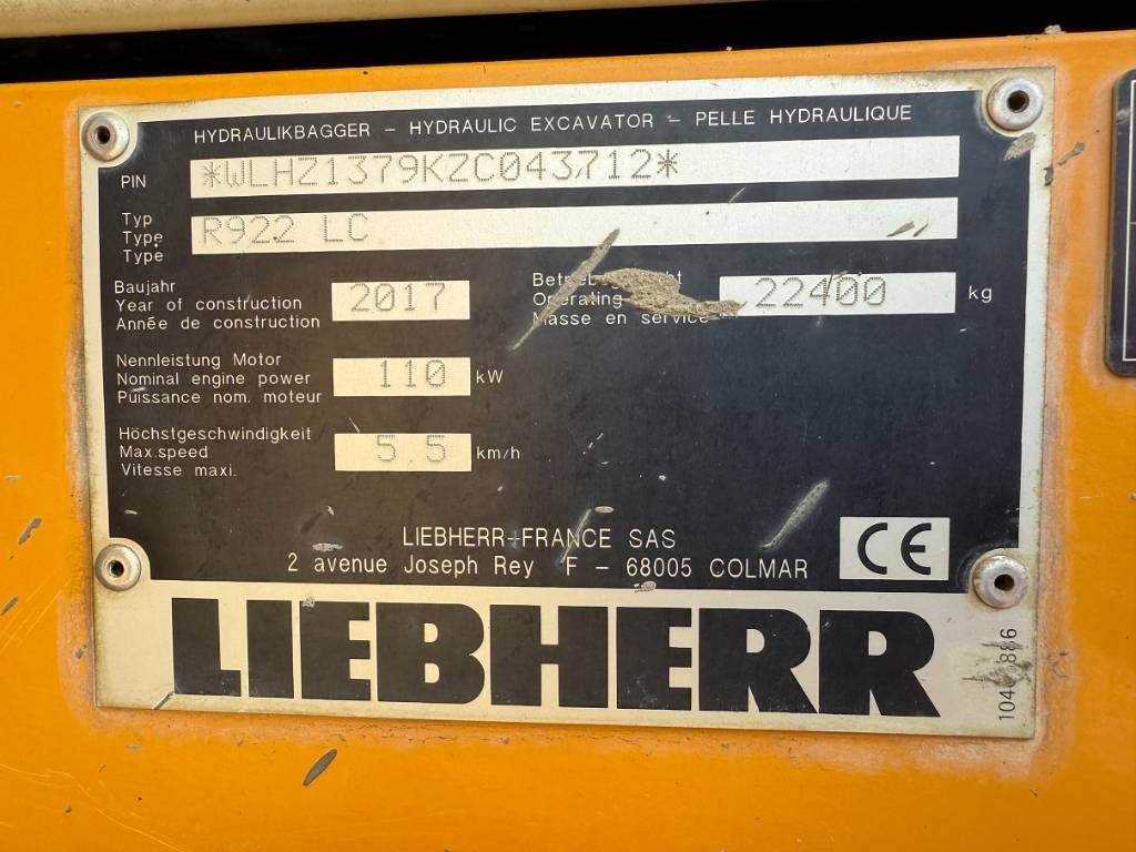 Liebherr R922 LC - Pelle sur chenille: photos 2 Liebherr R922 LC - Pelle sur chenille: photos 2