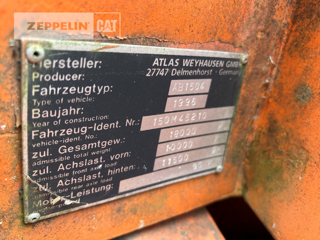 Atlas(Weyhausen) 1504 - Pelle sur pneus: photos 2 Atlas(Weyhausen) 1504 - Pelle sur pneus: photos 2
