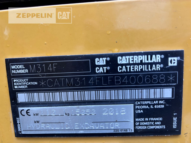 Cat M314F - Pelle sur pneus: photos 2 Cat M314F - Pelle sur pneus: photos 2