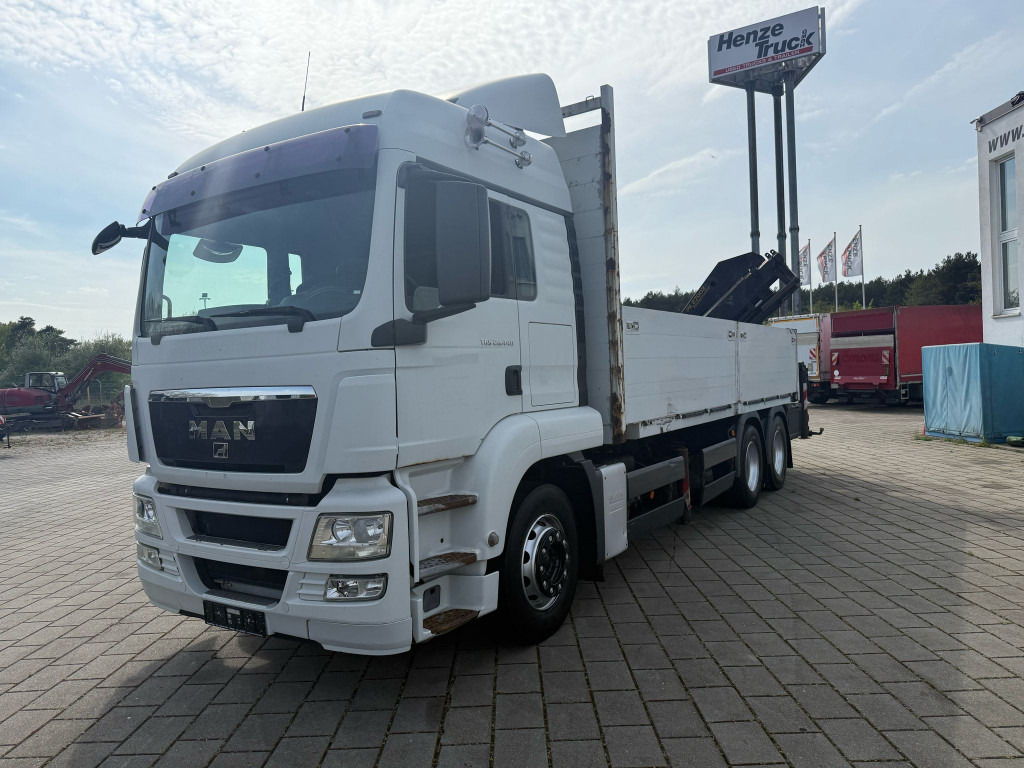 MAN TG-S 26.440 6x4 Pritsche Heckkran PK 27002+Funk - Camion plateau, Camion grue: photos 1 MAN TG-S 26.440 6x4 Pritsche Heckkran PK 27002+Funk - Camion plateau, Camion grue: photos 1