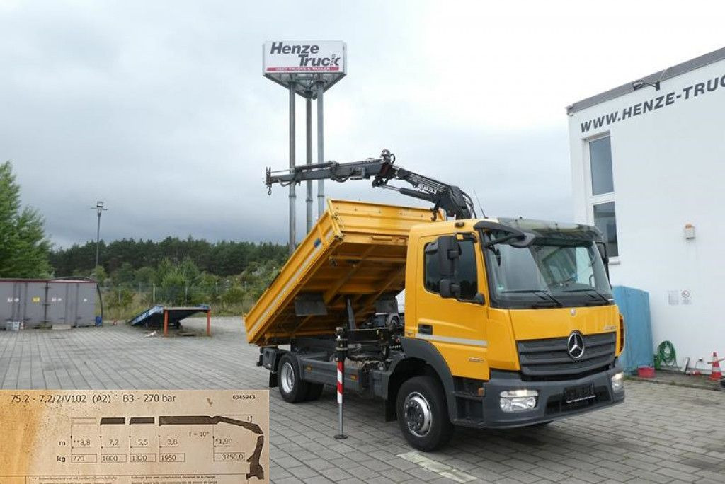 Mercedes-Benz Atego 1224 K 2-Achs Kipper Kran 2x Hdr Ausschub - Camion benne, Camion grue: photos 1 Mercedes-Benz Atego 1224 K 2-Achs Kipper Kran 2x Hdr Ausschub - Camion benne, Camion grue: photos 1