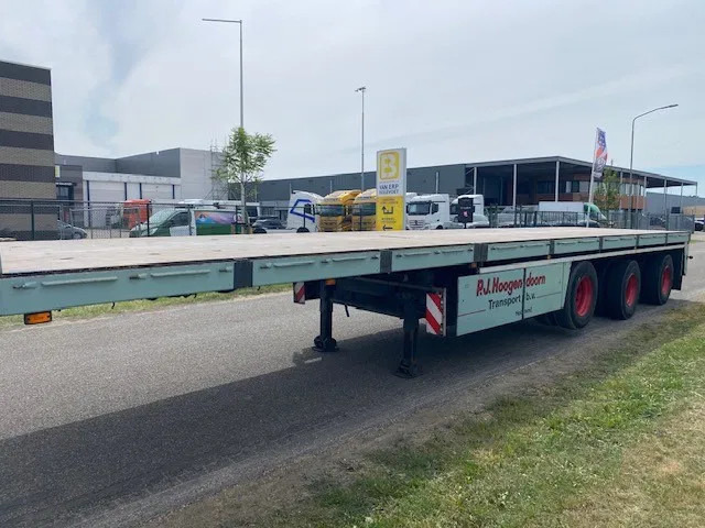 Semi-remorque plateau Floor robuuste vlakke oplegger ,uitschuifbaar, ,stuurassen, 20 mtr met stalen bodem/frame. kranenprofiel.: photos 6